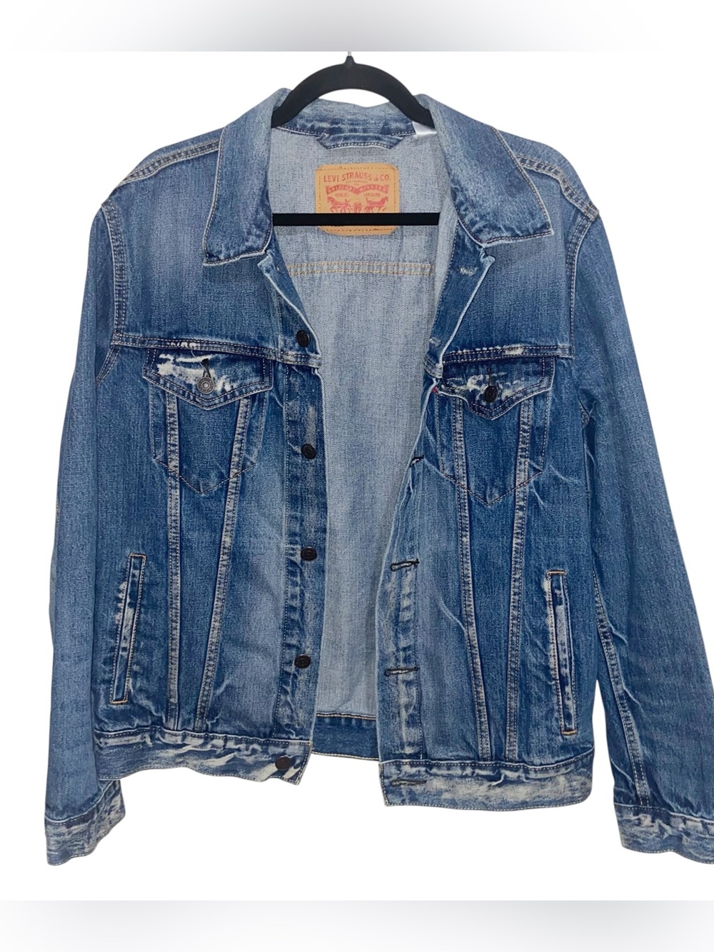 Levis Denim Jacket Mens Medium Blue 72334 Type 3 Trucker Jean Faded Classic